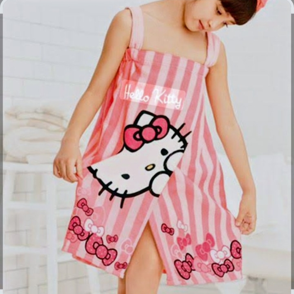 Hello Kitty Pink‎ Striped Swim Coverup
